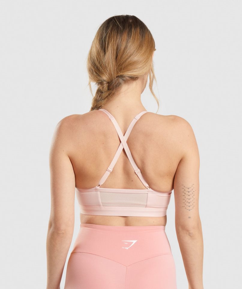 Women's Gymshark Ruched Sports Bra Light Pink | NZ 5ZTOYR